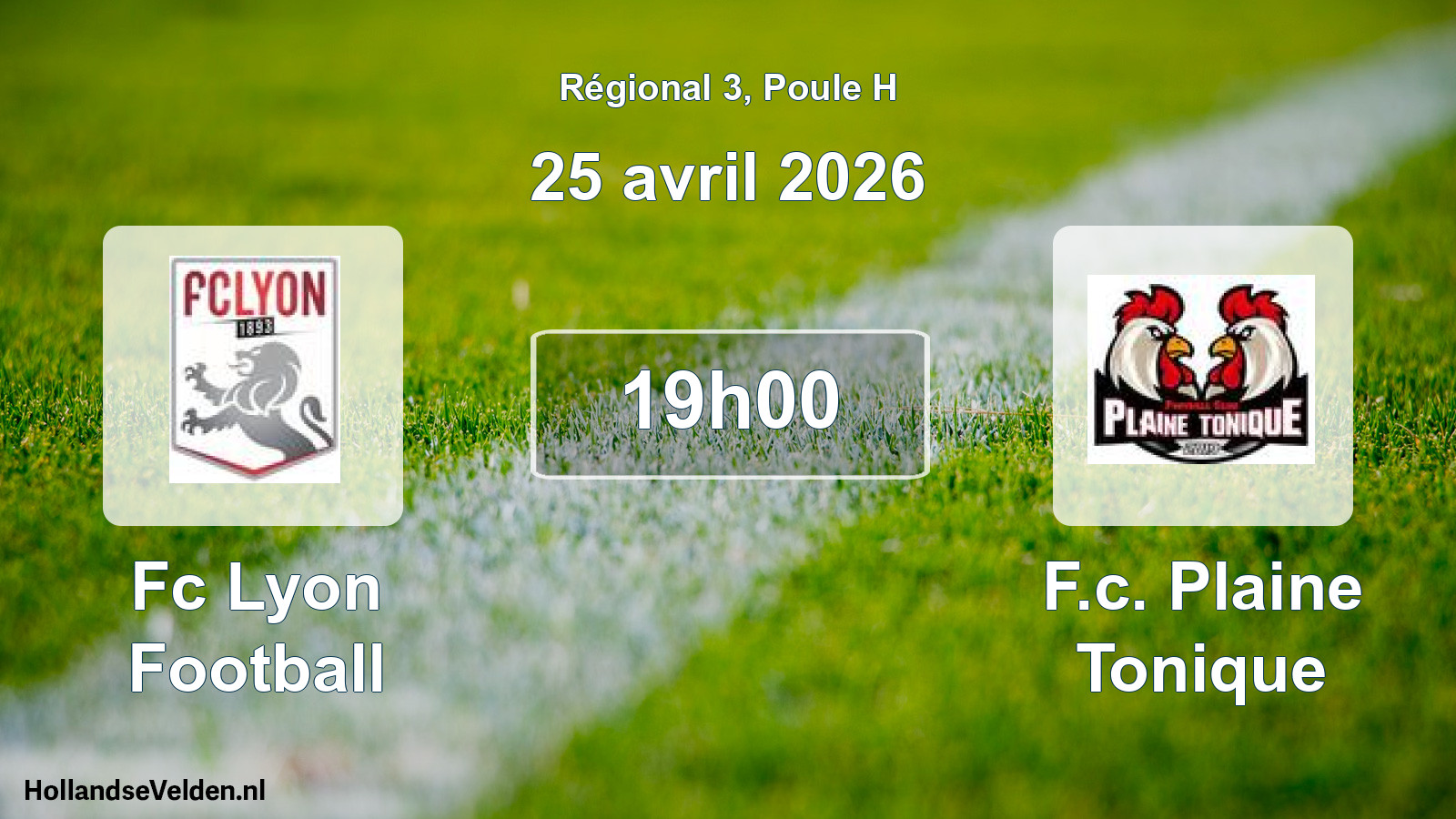 Scheduled Match: Fc Lyon Football - F.c. Plaine Tonique (25 April 2026)