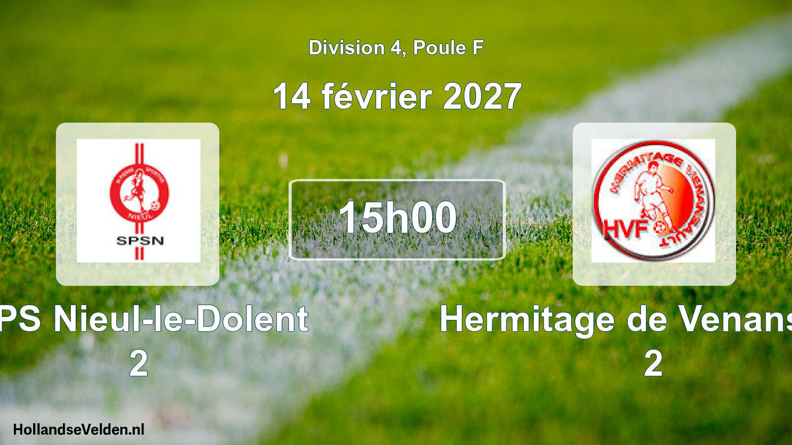 Match programmé: SPS Nieul-le-Dolent 2 - Hermitage de Venansault 2 (14 février 2027)