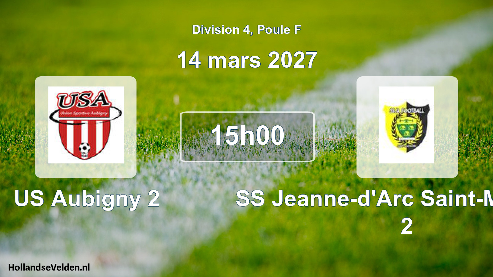 Match programmé: US Aubigny 2 - SS Jeanne-d'Arc Saint-Mathurin 2 (14 mars 2027)
