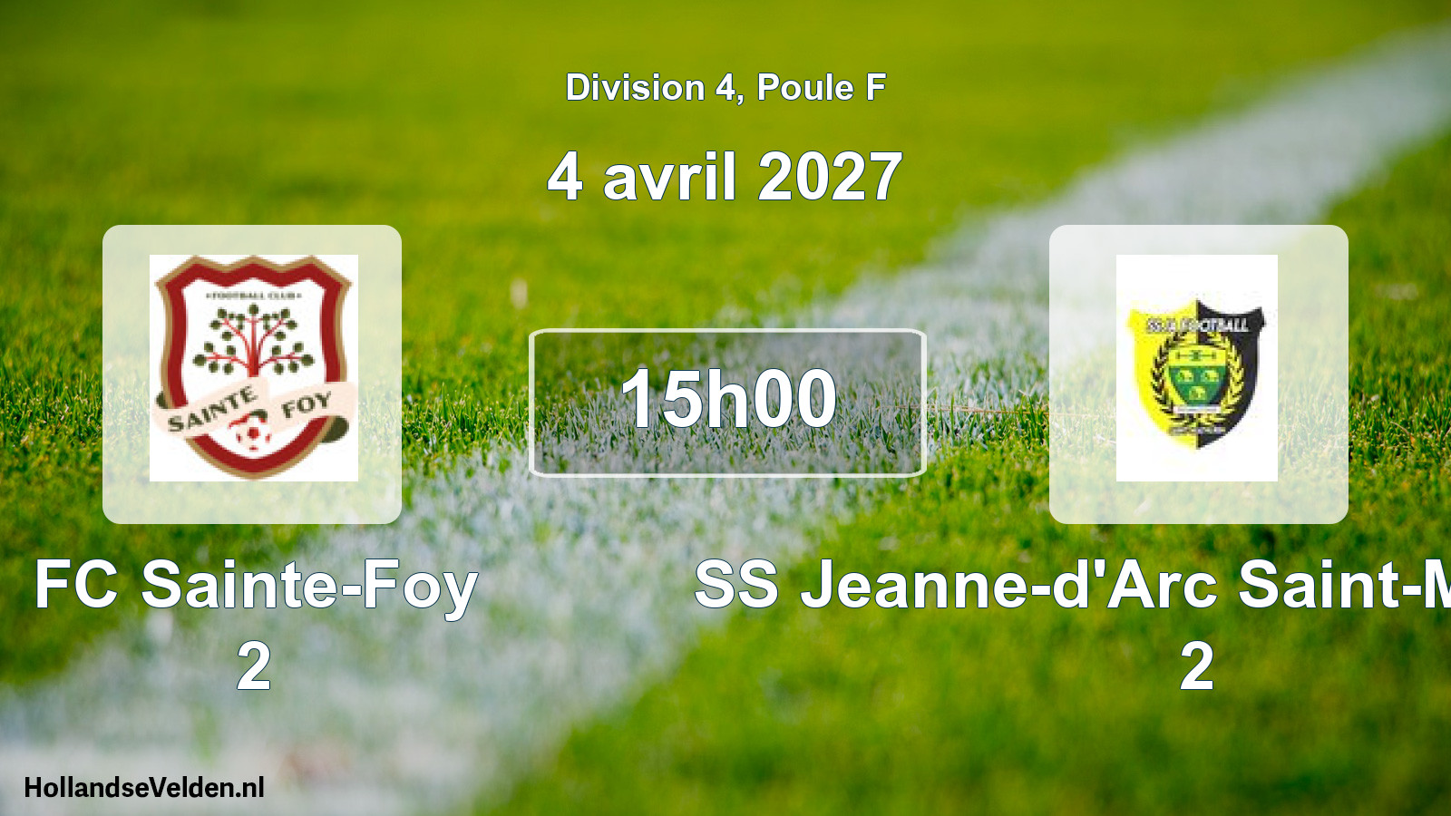 Match programmé: FC Sainte-Foy 2 - SS Jeanne-d'Arc Saint-Mathurin 2 (4 avril 2027)