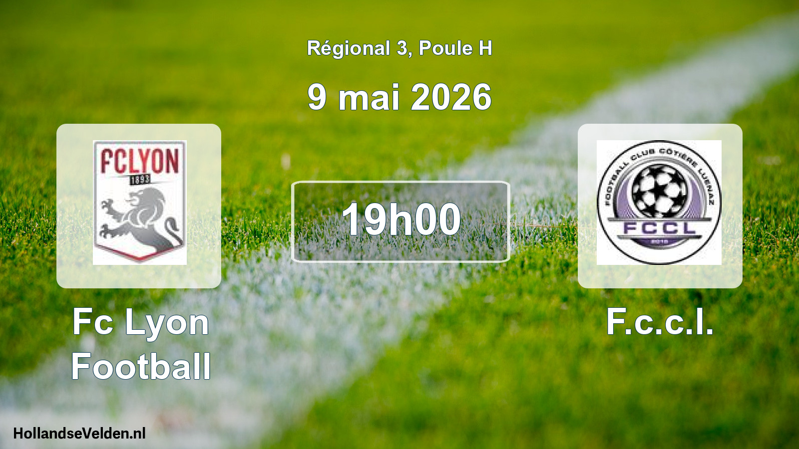 Geplande wedstrijd: Fc Lyon Football - F.c.c.l. (9 mei 2026)