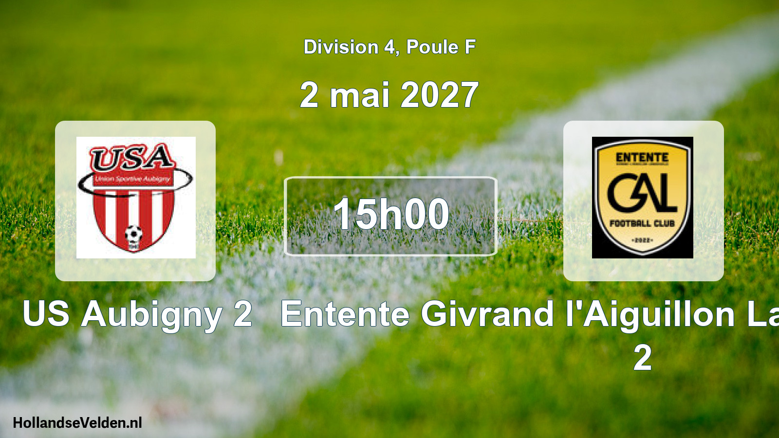 Match programmé: US Aubigny 2 - Entente Givrand l'Aiguillon Landevieille FC 2 (2 mai 2027)