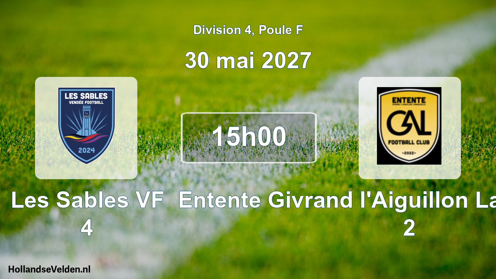 Match programmé: Les Sables VF 4 - Entente Givrand l'Aiguillon Landevieille FC 2 (30 mai 2027)