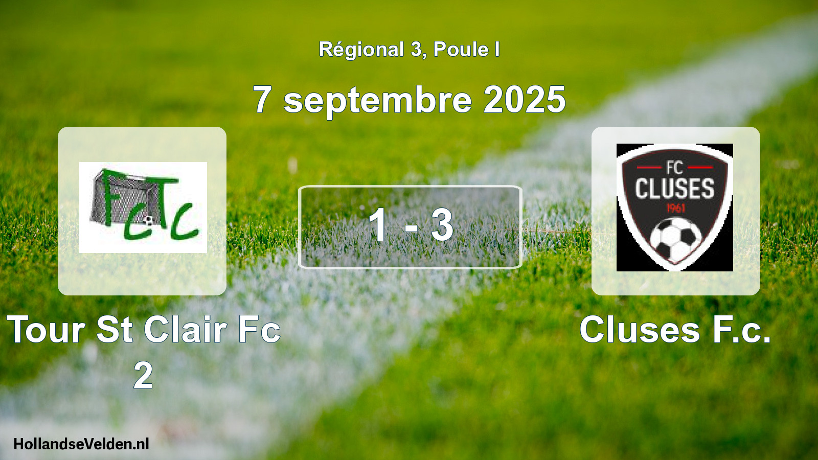 Gespeelde wedstrijd: Tour St Clair Fc 2 - Cluses F.c. 1 - 3 (7 septembre 2025)