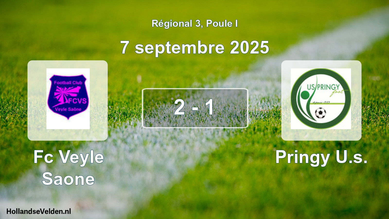 Gespeelde wedstrijd: Fc Veyle Saone - Pringy U.s. 2 - 1 (7 september 2025)