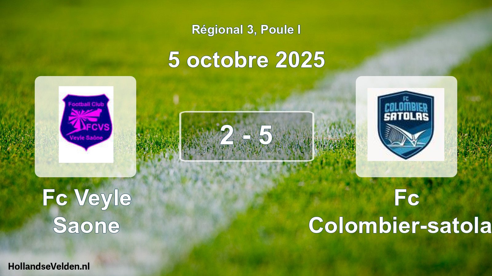 Total number of matches played: Fc Veyle Saone - Fc Colombier-satolas 2 - 5 (5 October 2025)