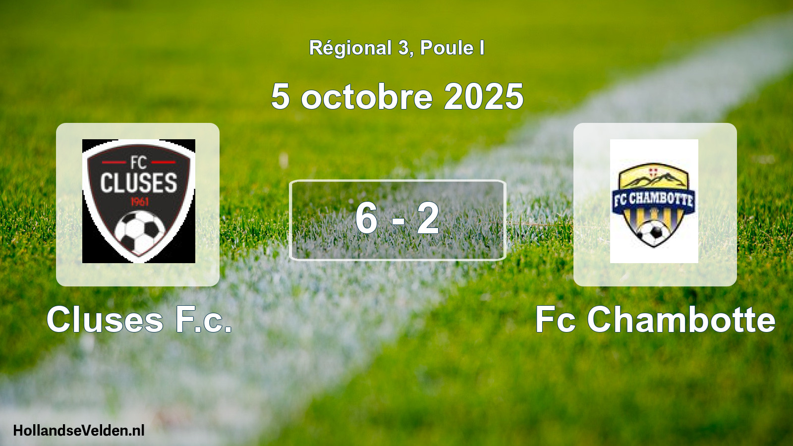 Gespeelde wedstrijd: Cluses F.c. - Fc Chambotte 6 - 2 (5 octobre 2025)