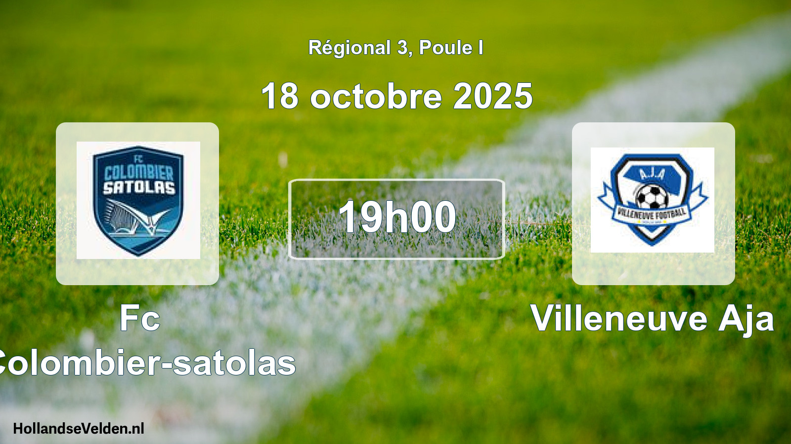Geplande wedstrijd: Fc Colombier-satolas - Villeneuve Aja (18 oktober 2025)