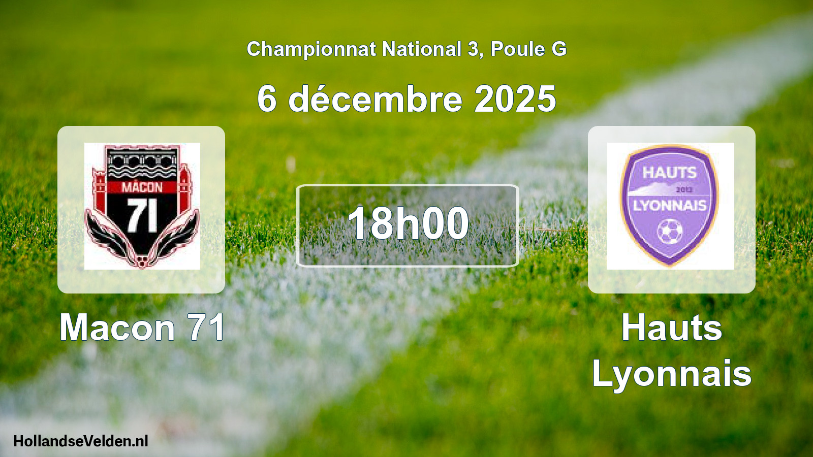 Geplande wedstrijd: Macon 71 - Hauts Lyonnais (6 décembre 2025)