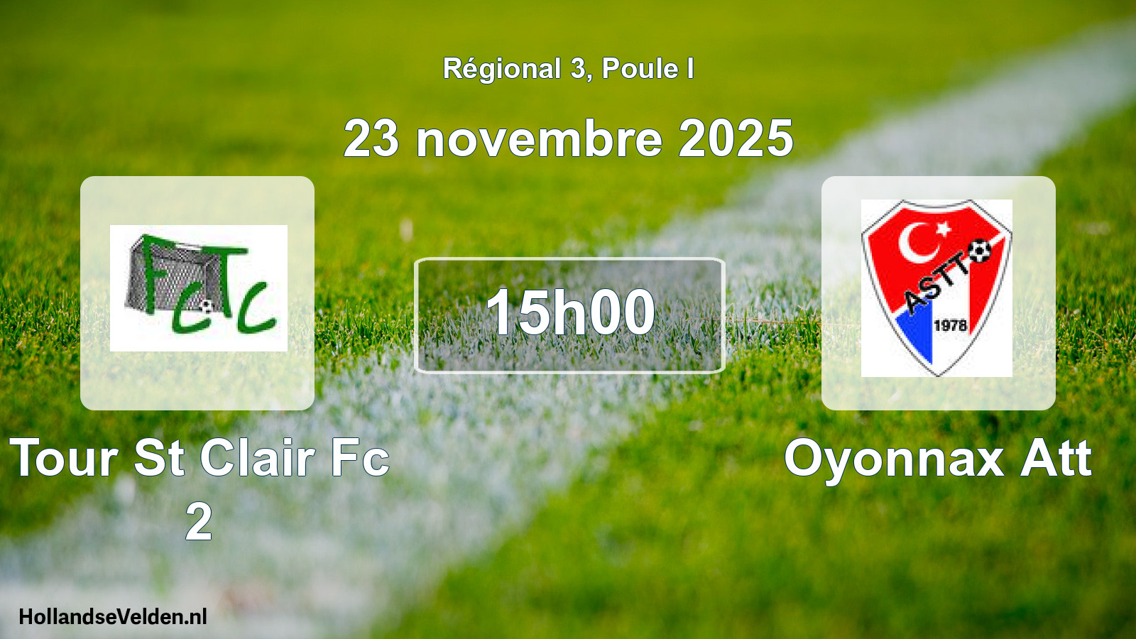 Geplande wedstrijd: Tour St Clair Fc 2 - Oyonnax Att (23 novembre 2025)