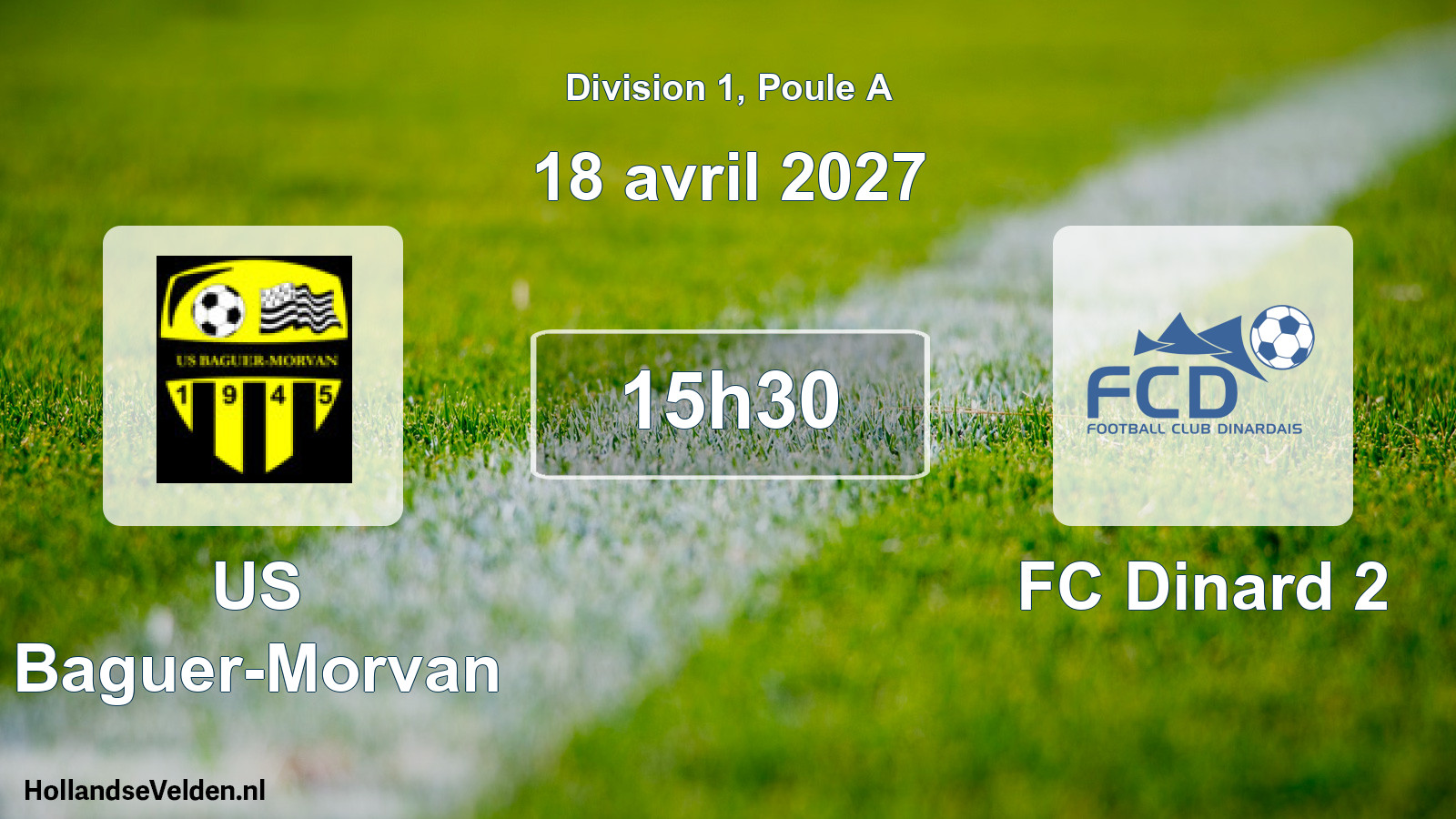 Match programmé: US Baguer-Morvan - FC Dinard 2 (18 avril 2027)