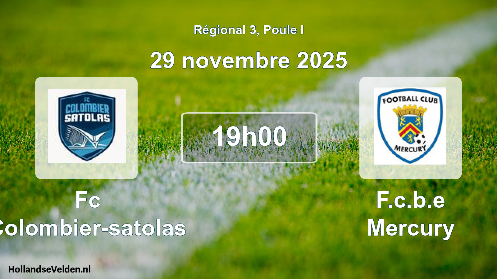 Geplande wedstrijd: Fc Colombier-satolas - F.c.b.e Mercury (29 november 2025)