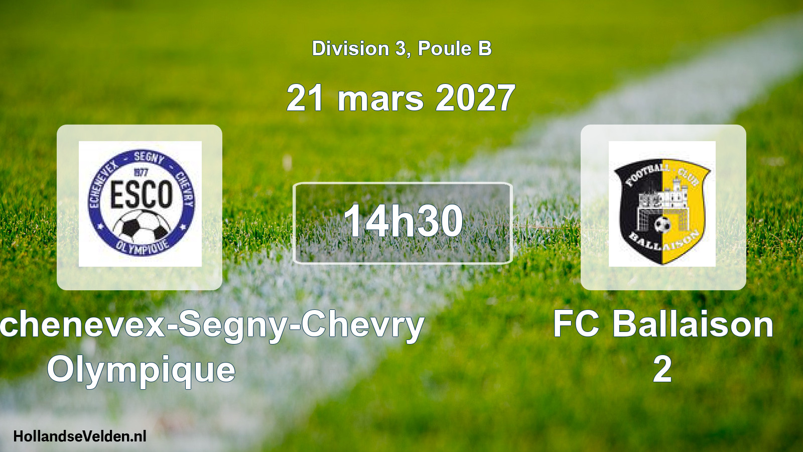 Scheduled Match: ESCO Echenevex-Segny-Chevry Olympique - FC Ballaison 2 (21 March 2027)