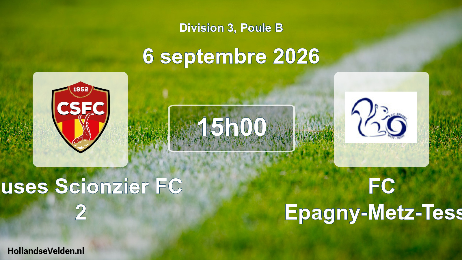 Match programmé: Cluses Scionzier FC 2 - FC Epagny-Metz-Tessy (6 septembre 2026)