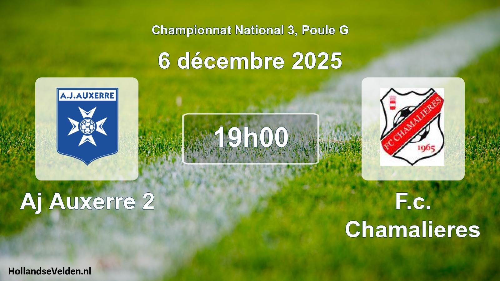 Geplande wedstrijd: Aj Auxerre 2 - F.c. Chamalieres (6 décembre 2025)