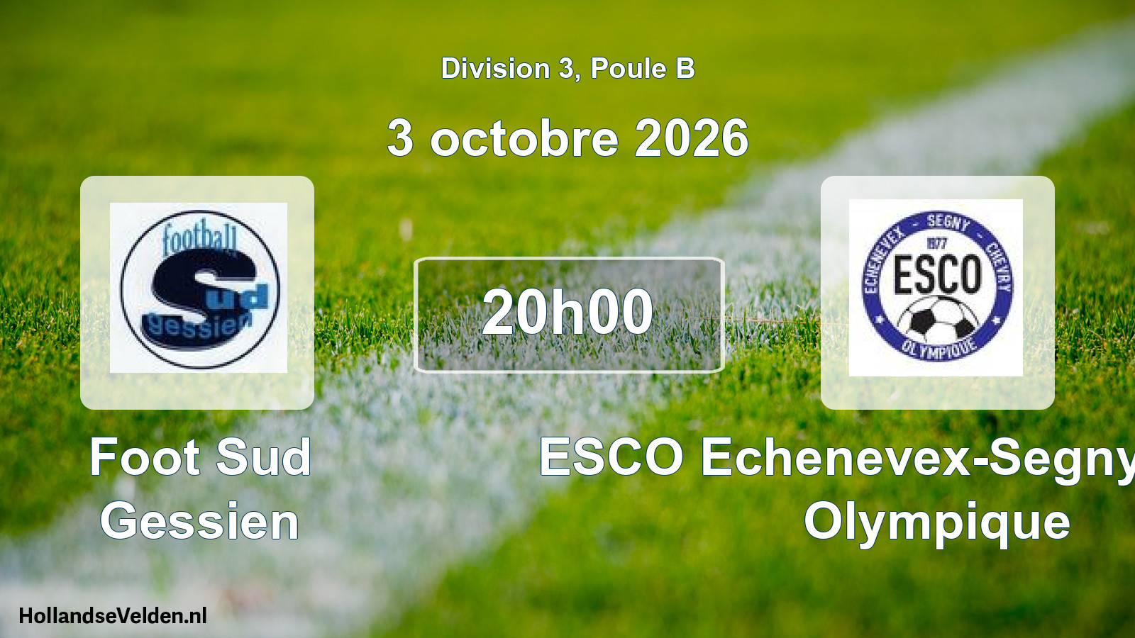 Match programmé: Foot Sud Gessien - ESCO Echenevex-Segny-Chevry Olympique (3 octobre 2026)
