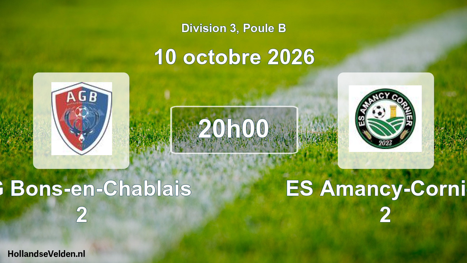 Match programmé: AG Bons-en-Chablais 2 - ES Amancy-Cornier 2 (10 octobre 2026)