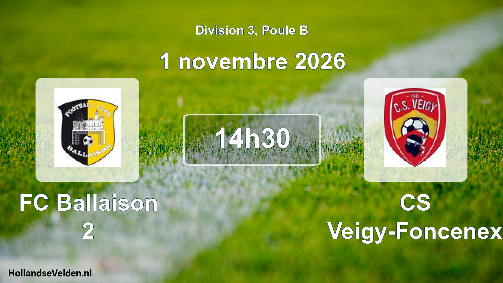 Match programmé: FC Ballaison 2 - CS Veigy-Foncenex (1 novembre 2026)