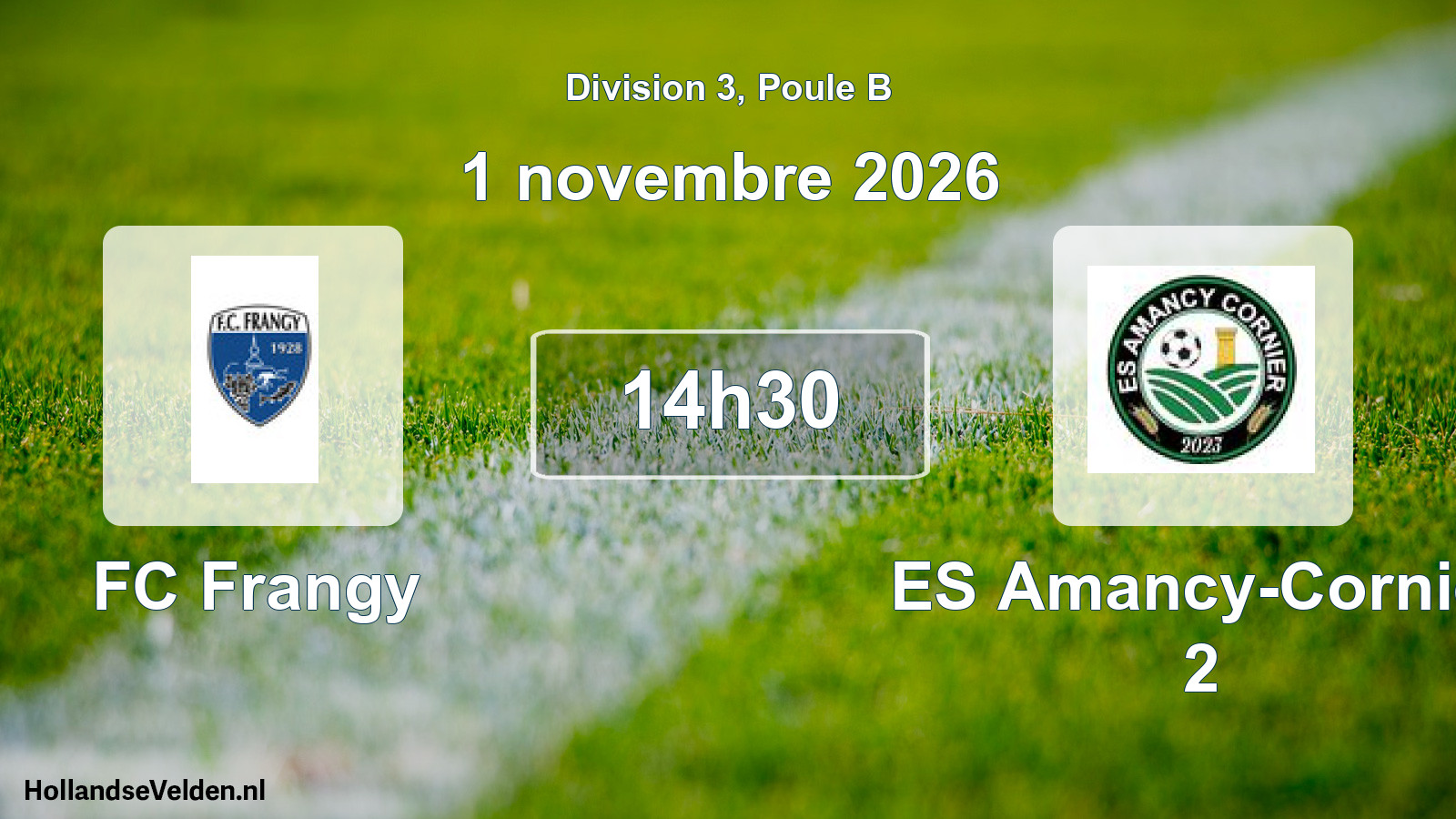 Match programmé: FC Frangy - ES Amancy-Cornier 2 (1 novembre 2026)