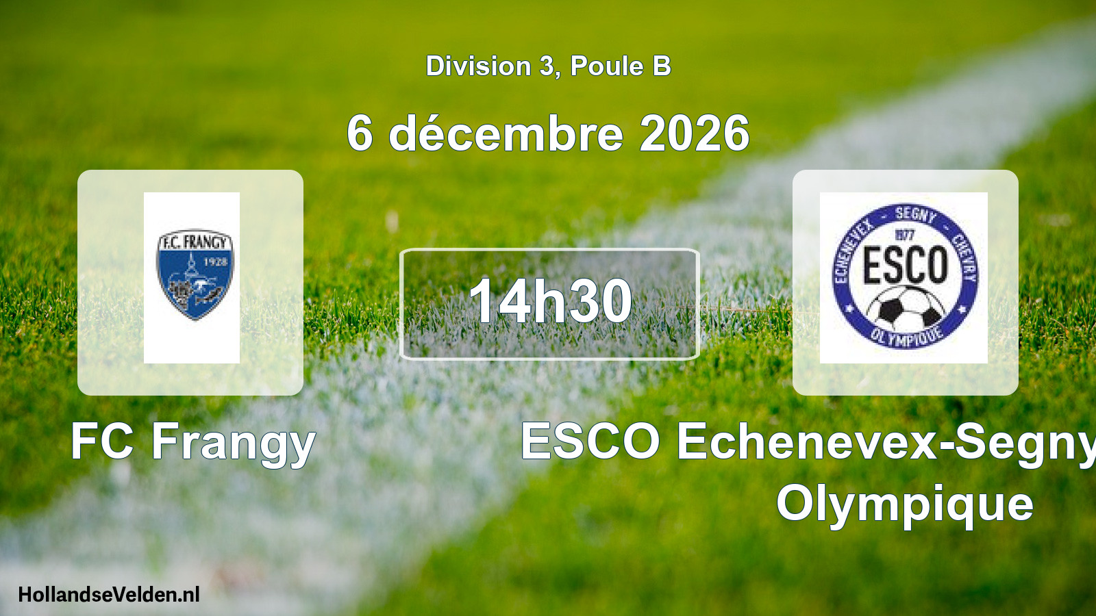 Match programmé: FC Frangy - ESCO Echenevex-Segny-Chevry Olympique (6 décembre 2026)
