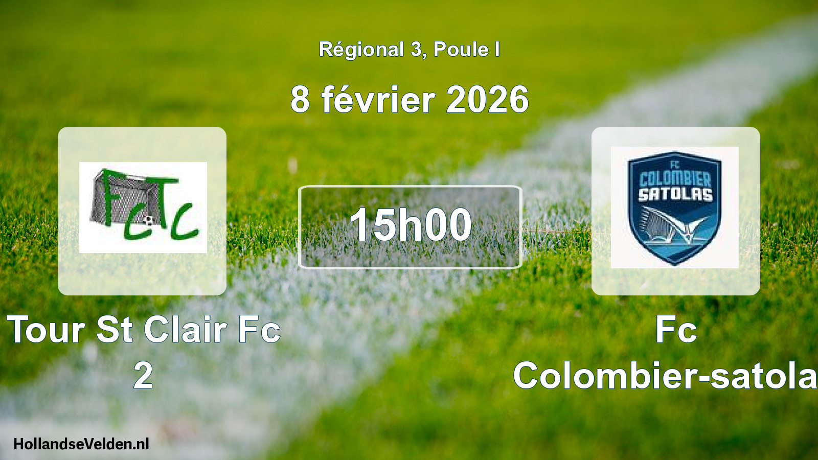 Geplande wedstrijd: Tour St Clair Fc 2 - Fc Colombier-satolas (8 février 2026)