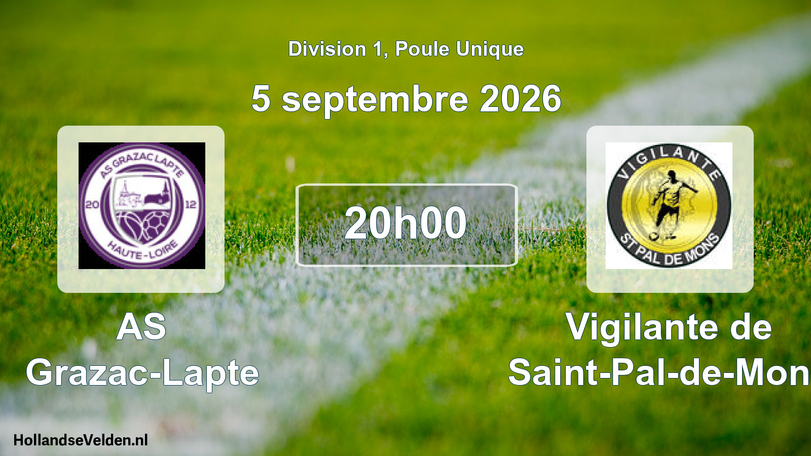 Match programmé: AS Grazac-Lapte - Vigilante de Saint-Pal-de-Mons (5 septembre 2026)
