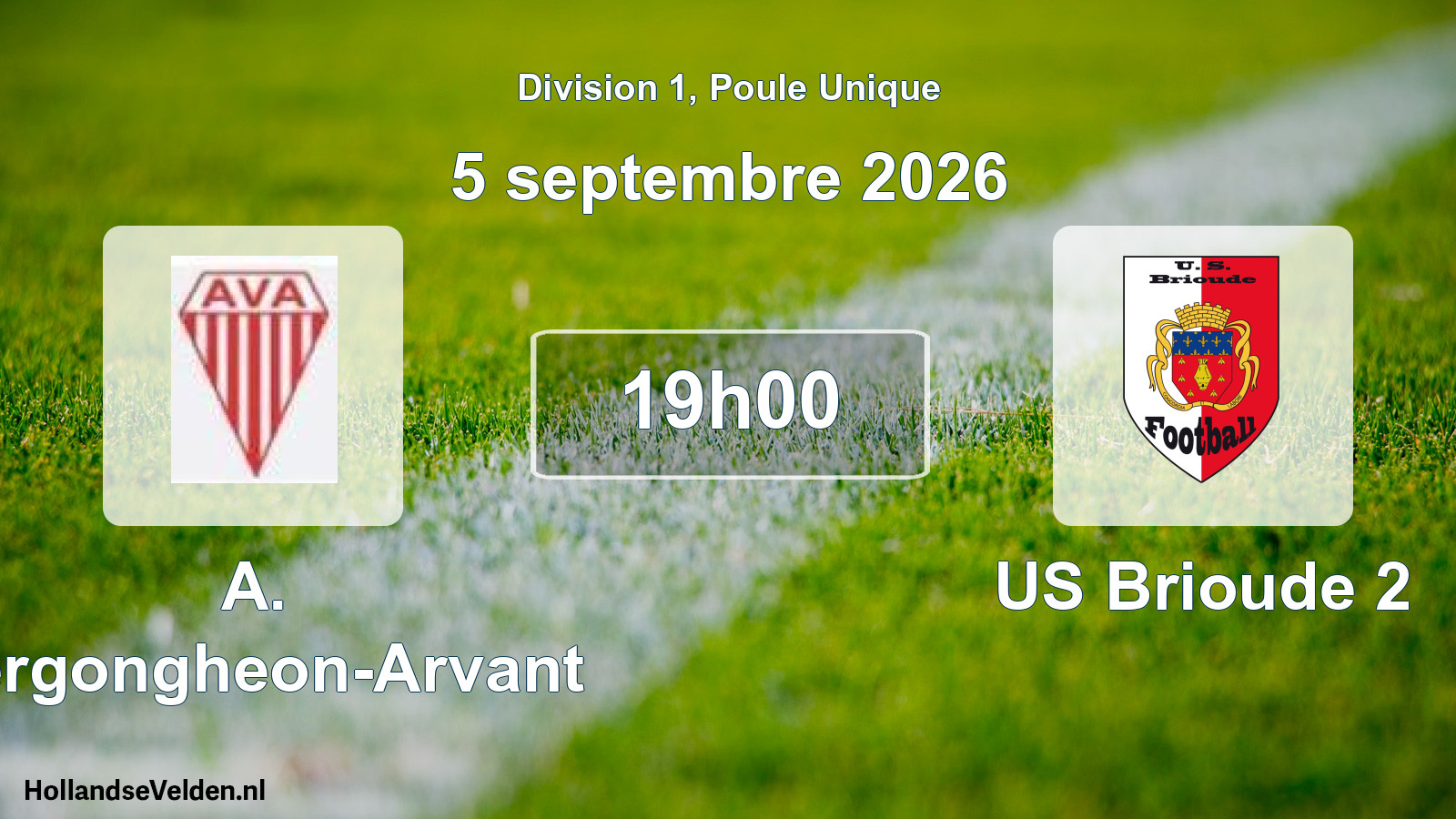 Match programmé: A. Vergongheon-Arvant - US Brioude 2 (5 septembre 2026)