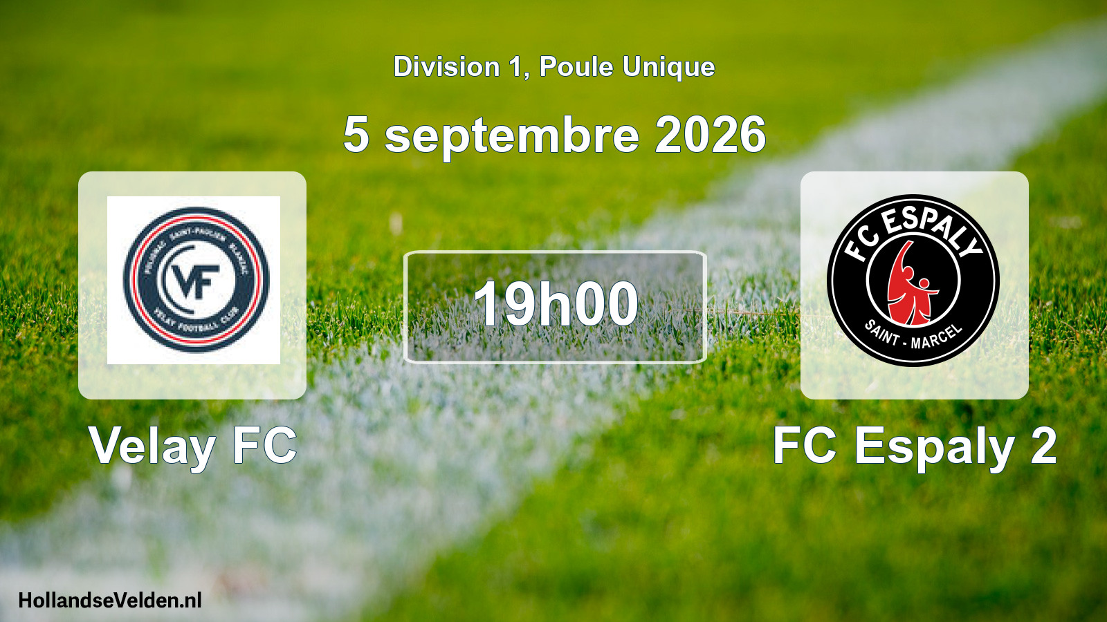 Match programmé: Velay FC - FC Espaly 2 (5 septembre 2026)