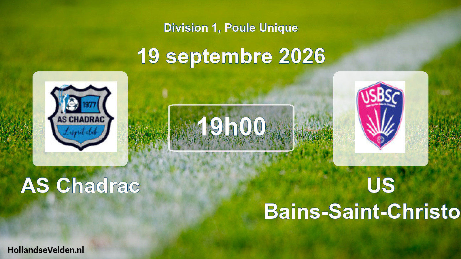 Scheduled Match: AS Chadrac - US Bains-Saint-Christophe (19 September 2026)