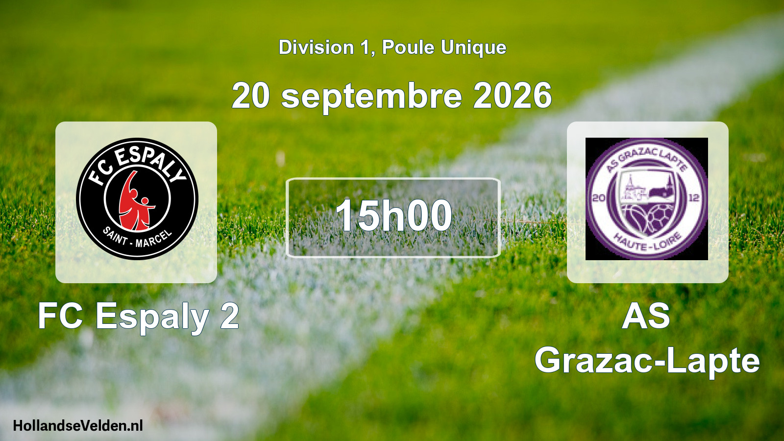 Match programmé: FC Espaly 2 - AS Grazac-Lapte (20 septembre 2026)