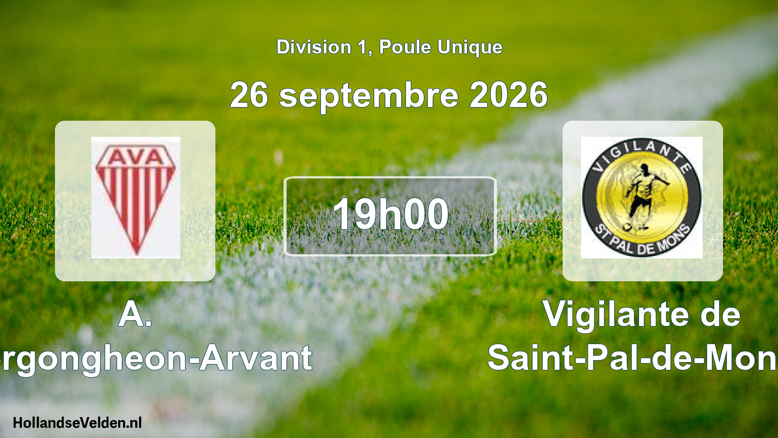 Match programmé: A. Vergongheon-Arvant - Vigilante de Saint-Pal-de-Mons (26 septembre 2026)