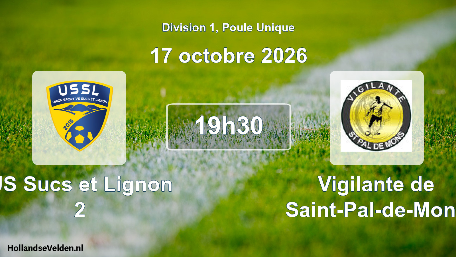 Match programmé: US Sucs et Lignon 2 - Vigilante de Saint-Pal-de-Mons (17 octobre 2026)