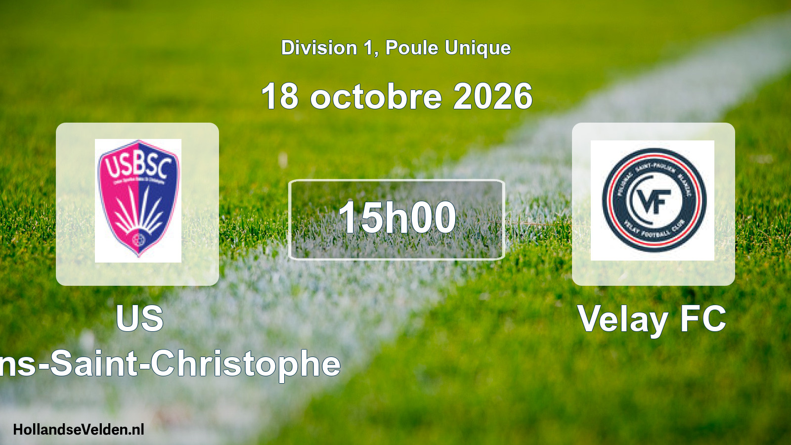 Match programmé: US Bains-Saint-Christophe - Velay FC (18 octobre 2026)