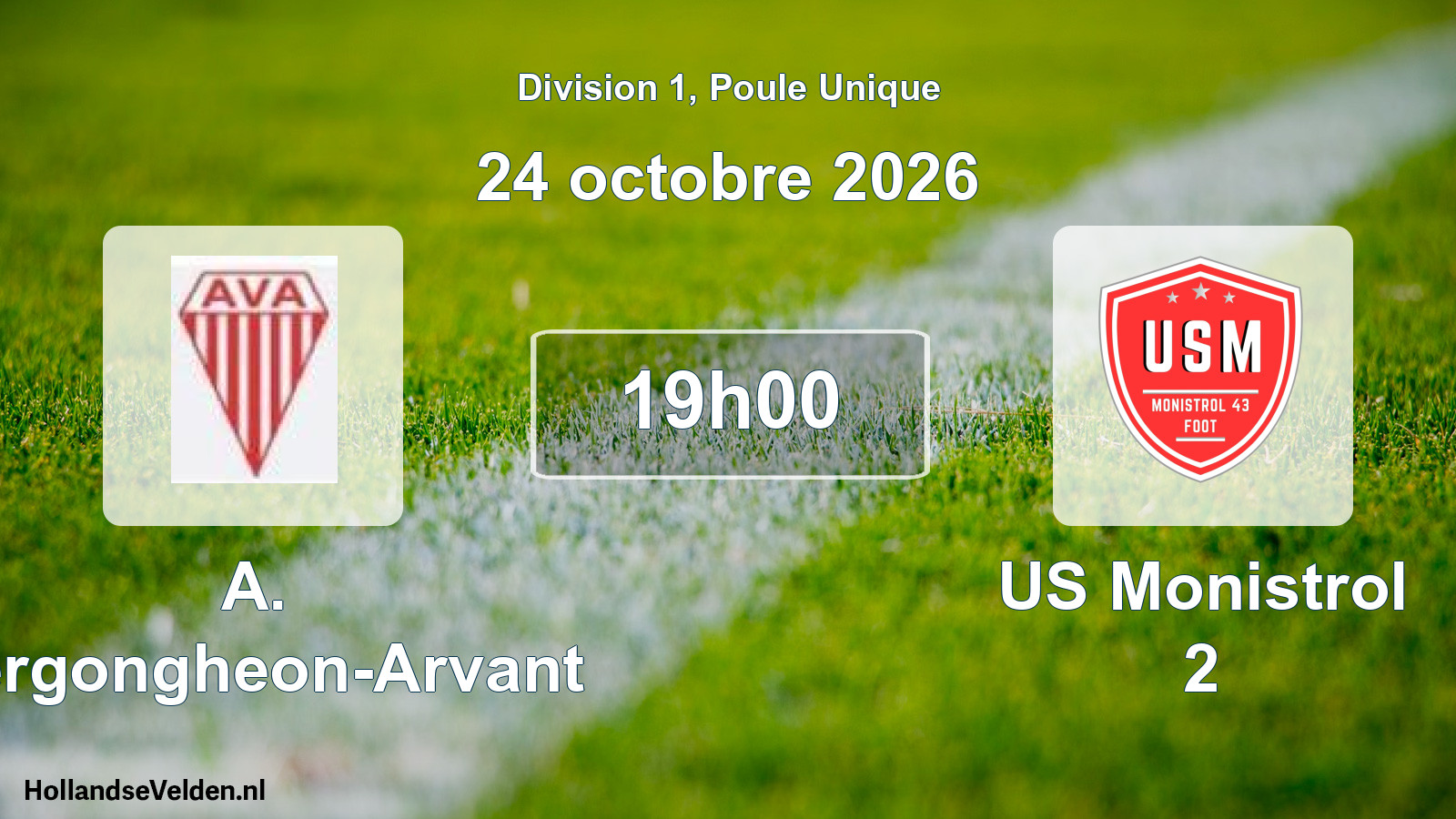 Match programmé: A. Vergongheon-Arvant - US Monistrol 2 (24 octobre 2026)