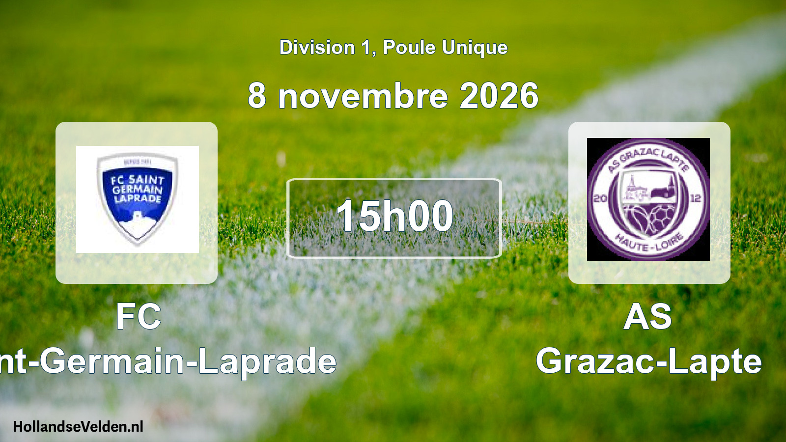 Match programmé: FC Saint-Germain-Laprade - AS Grazac-Lapte (8 novembre 2026)