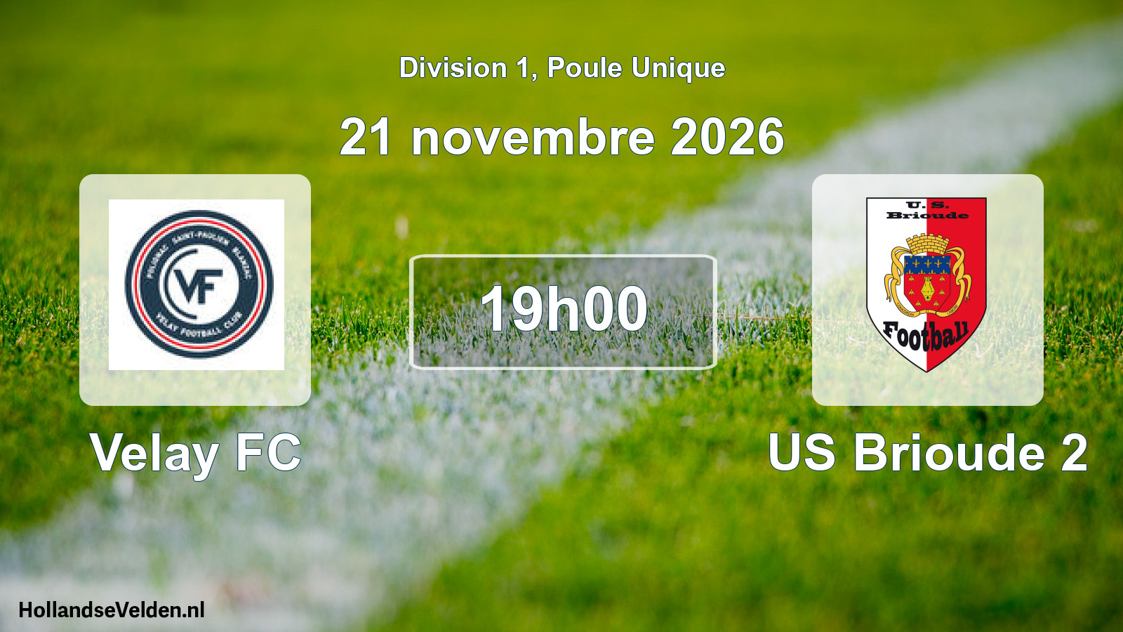 Match programmé: Velay FC - US Brioude 2 (21 novembre 2026)