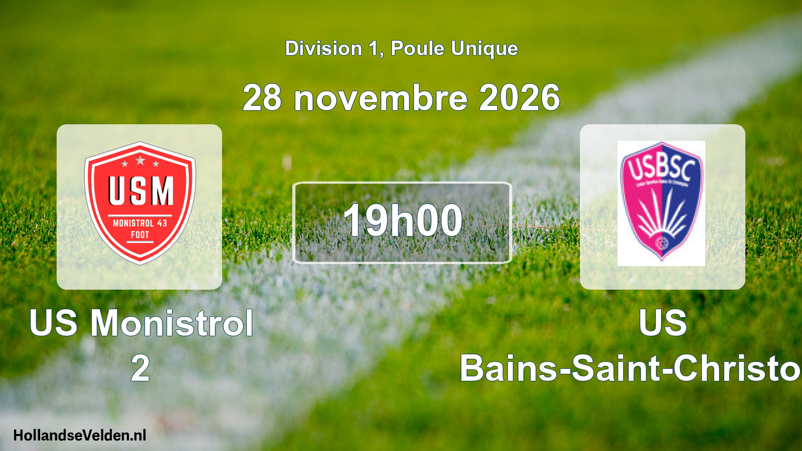 Match programmé: US Monistrol 2 - US Bains-Saint-Christophe (28 novembre 2026)