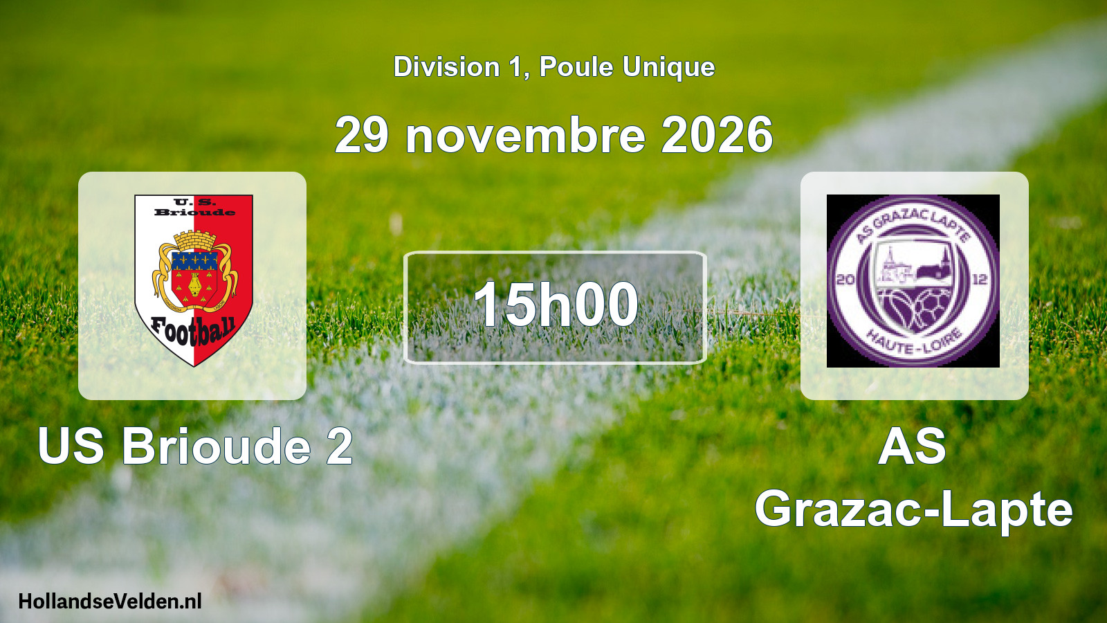 Match programmé: US Brioude 2 - AS Grazac-Lapte (29 novembre 2026)