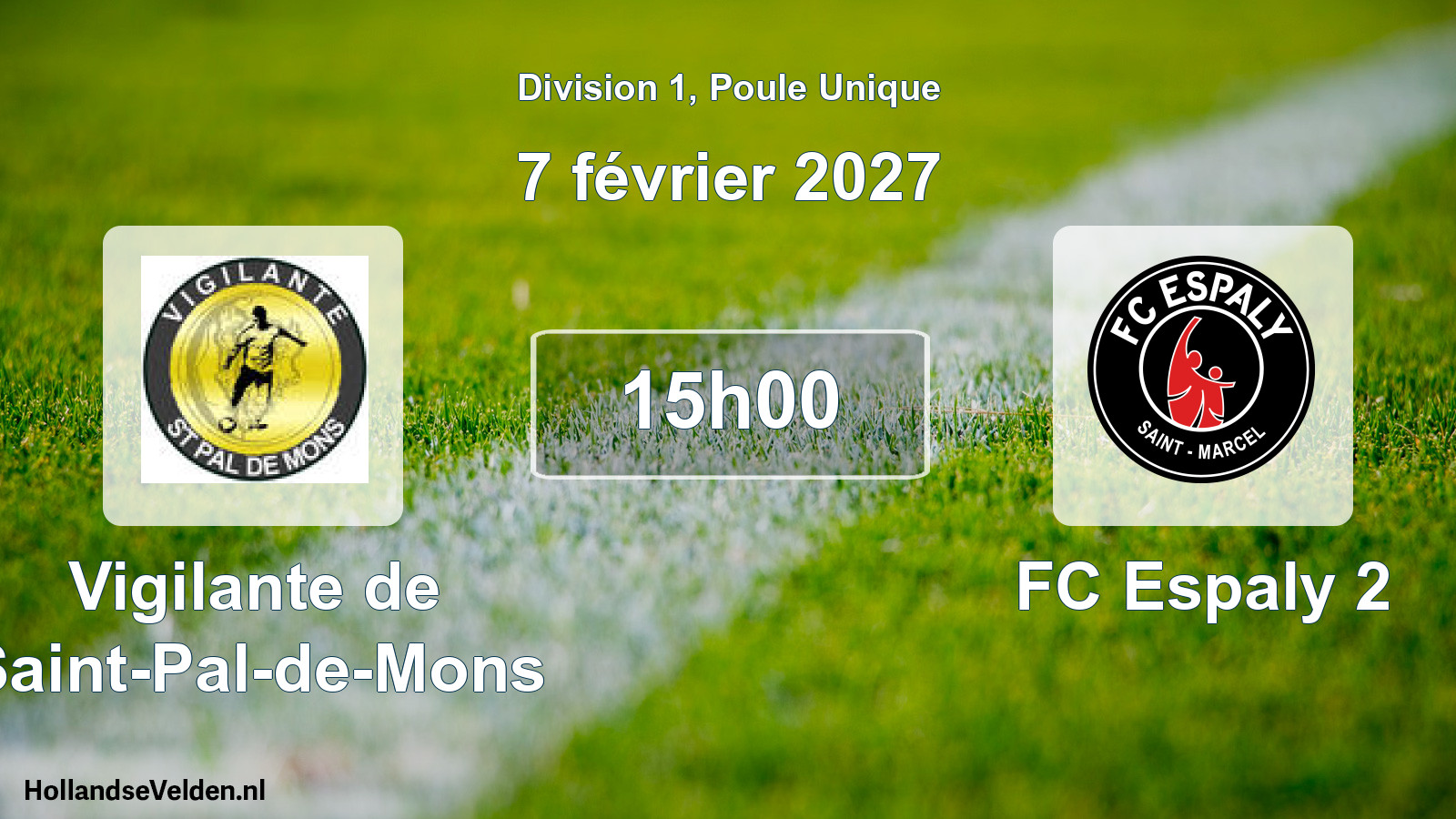 Match programmé: Vigilante de Saint-Pal-de-Mons - FC Espaly 2 (7 février 2027)