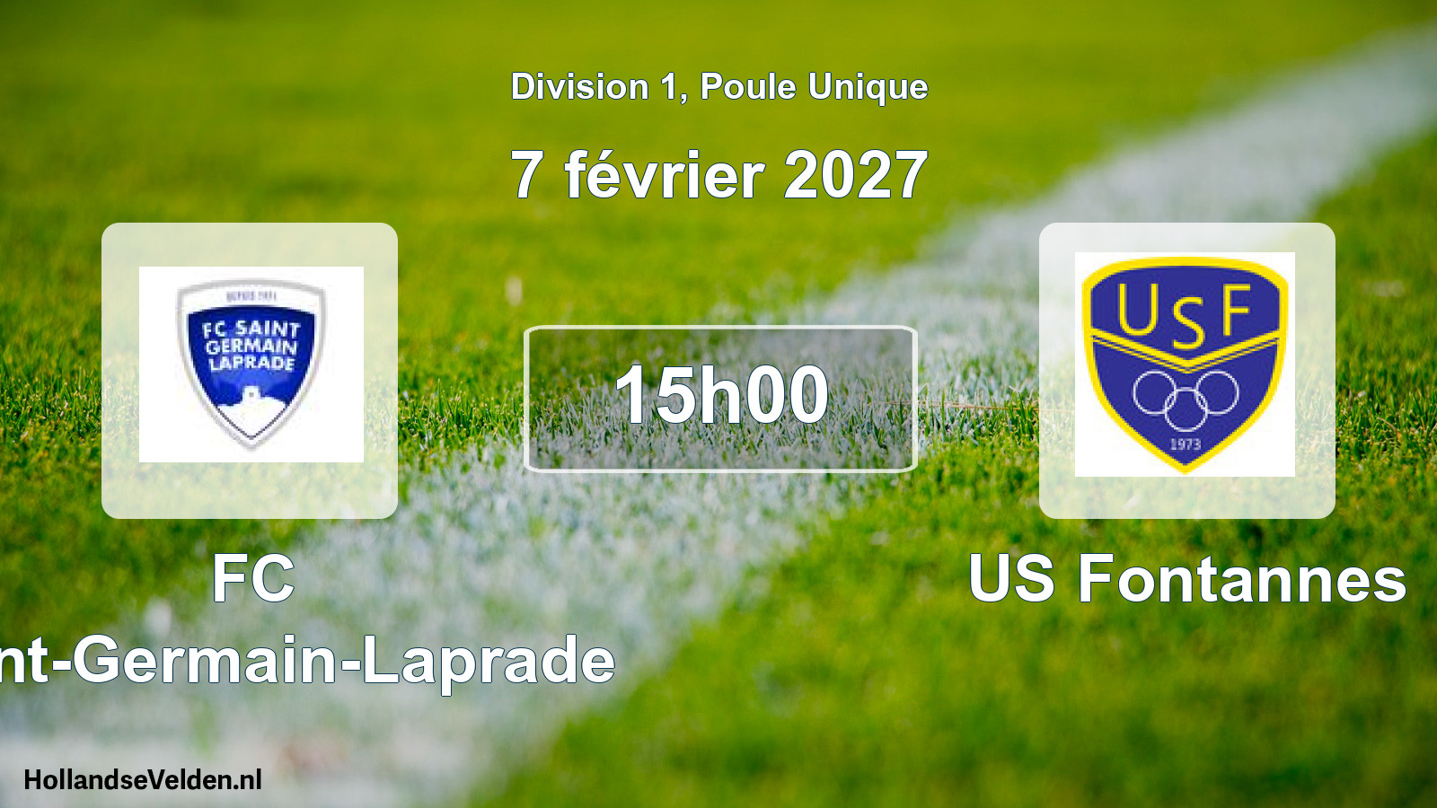 Match programmé: FC Saint-Germain-Laprade - US Fontannes (7 février 2027)