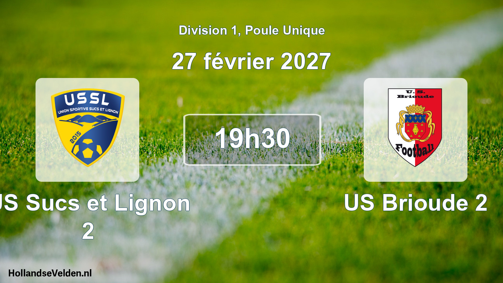 Match programmé: US Sucs et Lignon 2 - US Brioude 2 (27 février 2027)