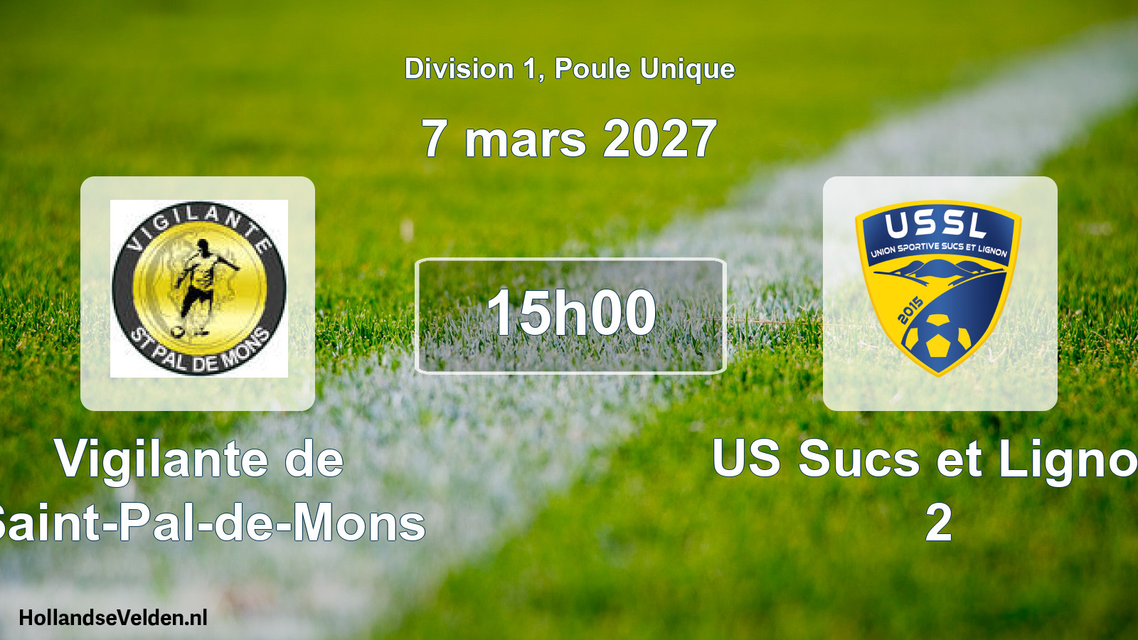 Match programmé: Vigilante de Saint-Pal-de-Mons - US Sucs et Lignon 2 (7 mars 2027)