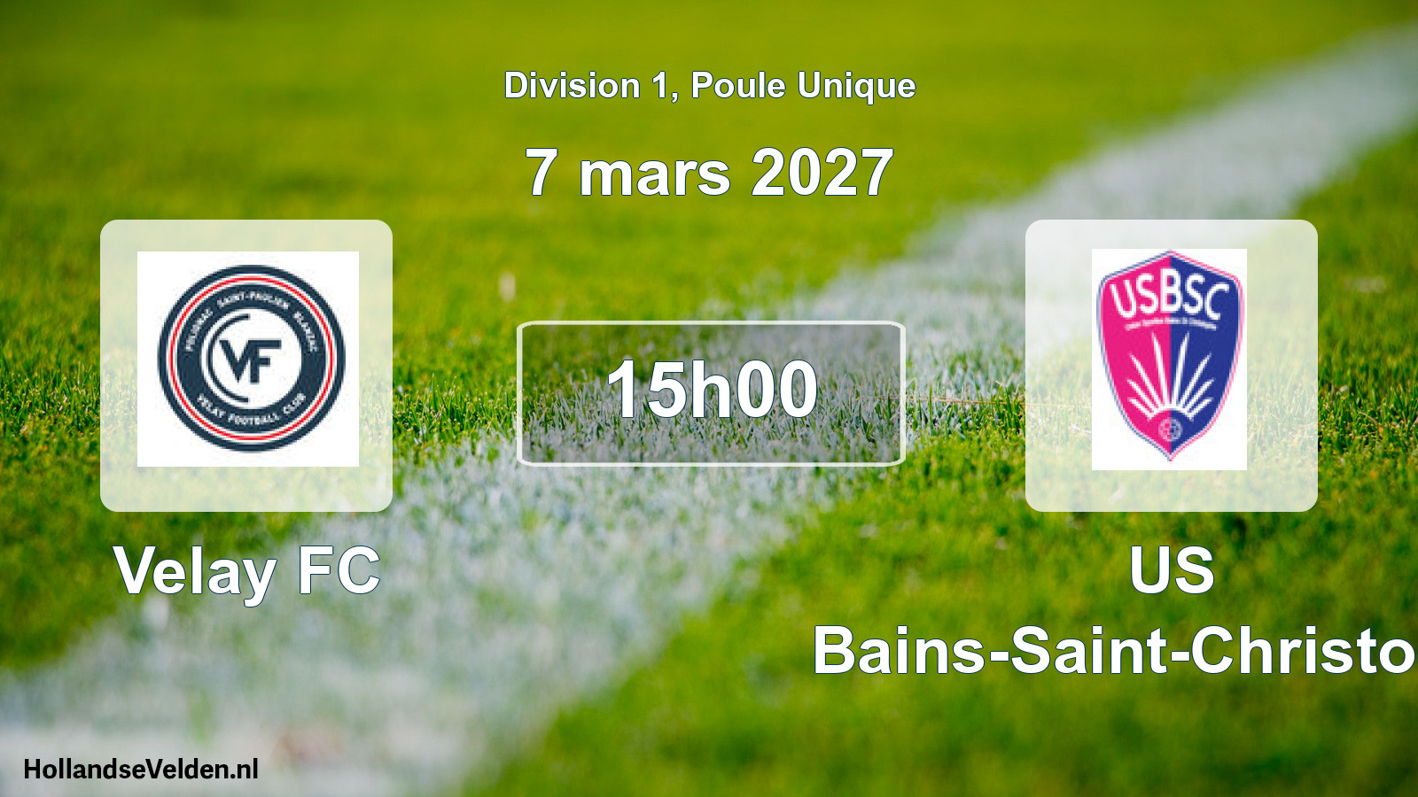 Match programmé: Velay FC - US Bains-Saint-Christophe (7 mars 2027)