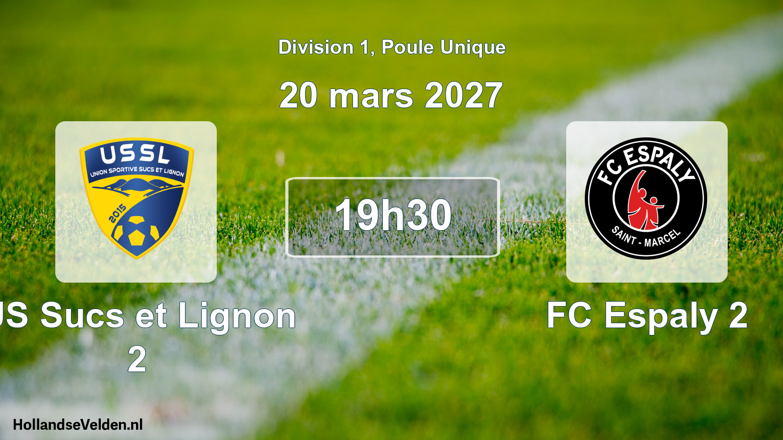 Match programmé: US Sucs et Lignon 2 - FC Espaly 2 (20 mars 2027)