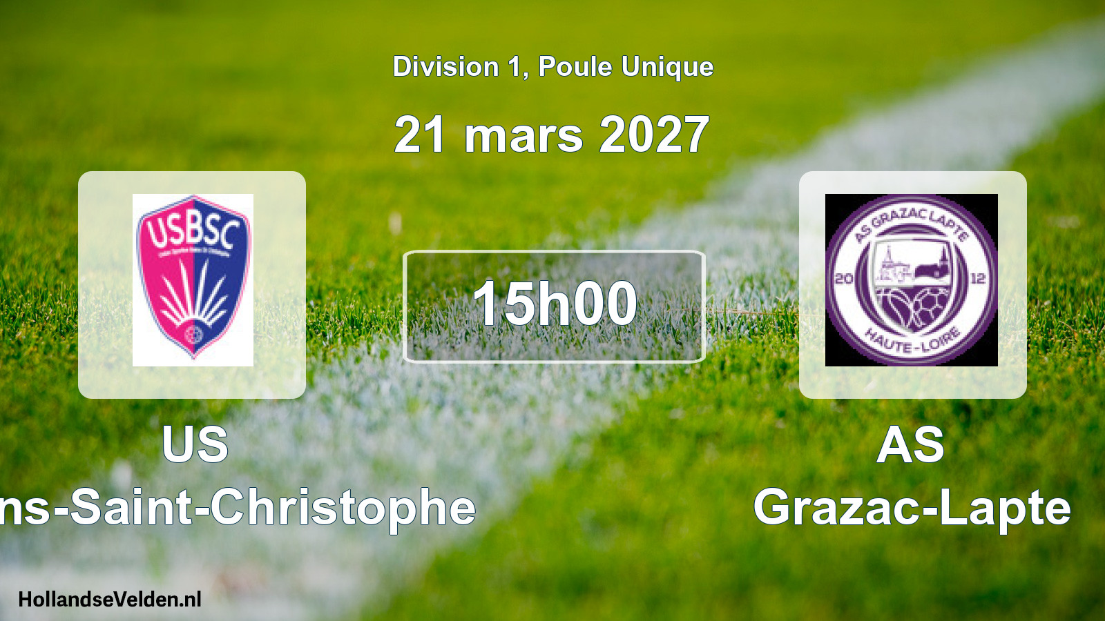 Match programmé: US Bains-Saint-Christophe - AS Grazac-Lapte (21 mars 2027)