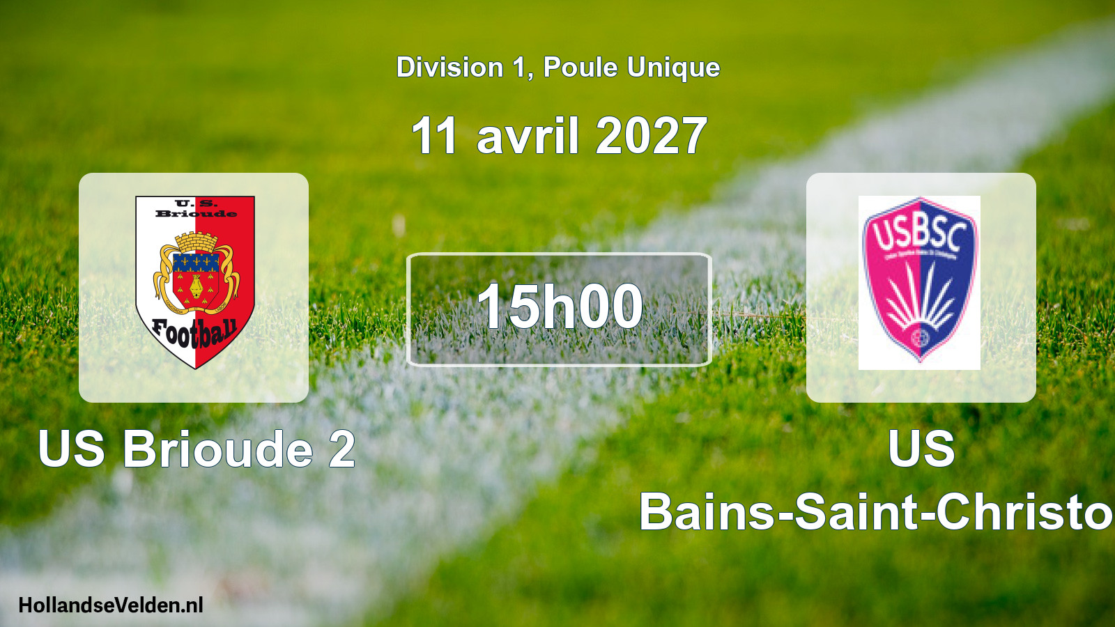 Match programmé: US Brioude 2 - US Bains-Saint-Christophe (11 avril 2027)