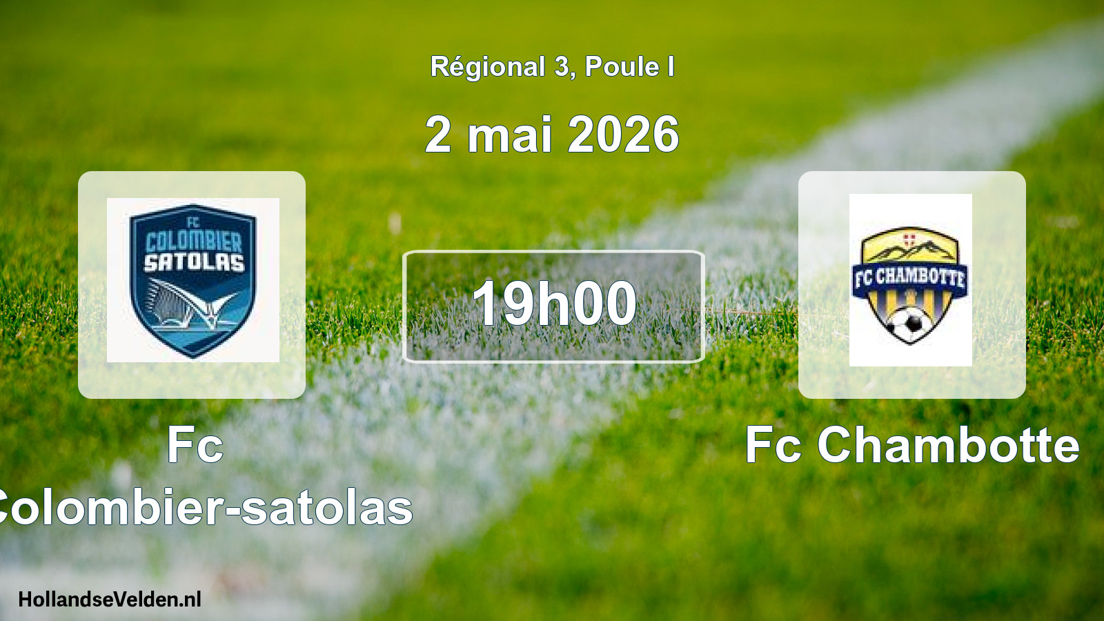Geplande wedstrijd: Fc Colombier-satolas - Fc Chambotte (2 mai 2026)