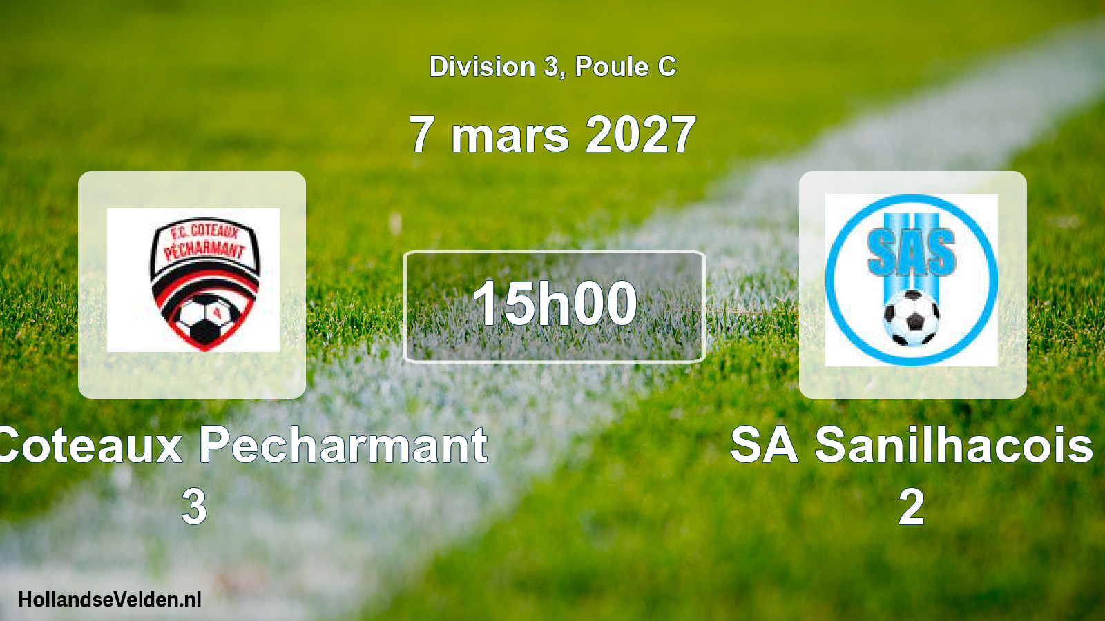Scheduled Match: FC Coteaux Pecharmant 3 - SA Sanilhacois 2 (7 March 2027)