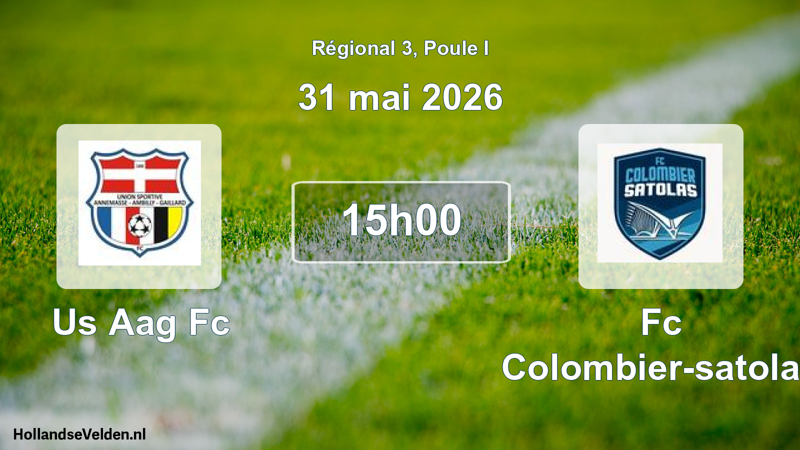 Geplande wedstrijd: Us Aag Fc - Fc Colombier-satolas (31 mai 2026)