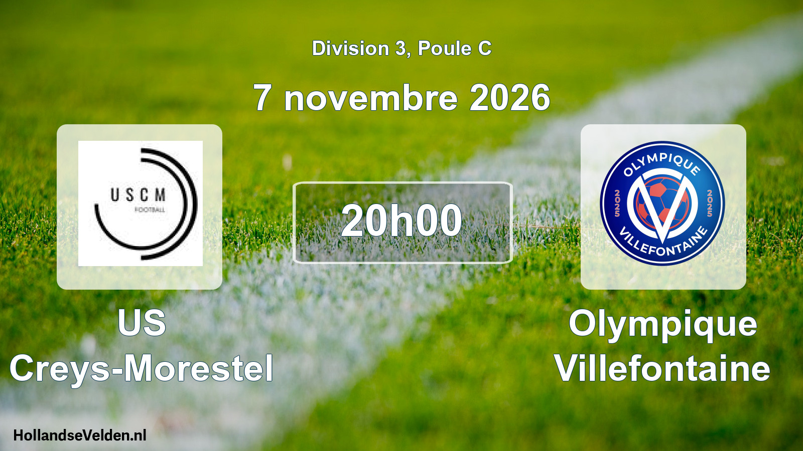Scheduled Match: US Creys-Morestel 2 - Olympique Villefontaine 3 (7 November 2026)
